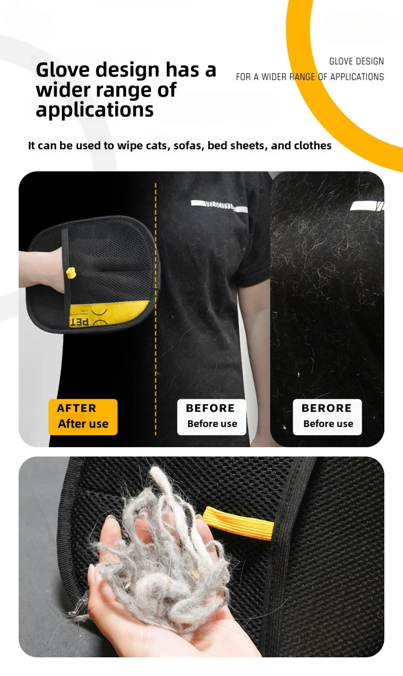 Upgrade Large Pet Hair Removal Grooming Gloves Static Fur Remover for Cat Dog Sofa Carpet Clothes