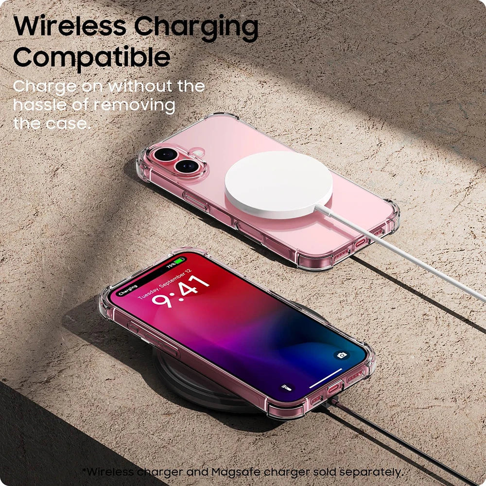 Luxury Shockproof Silicone Phone Case For iPhone 17 16 15 14 13 12 11 Pro Max Air X XS 7 8 Plus Transparent Bumper Back Cover