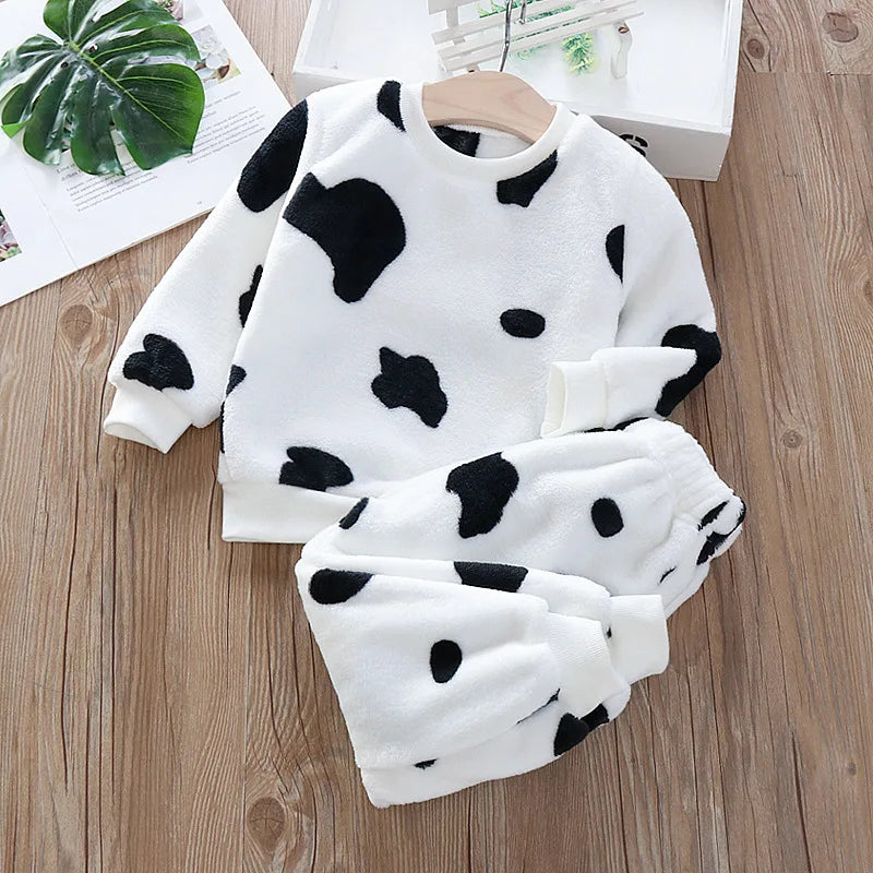 Children's Pajama Sets Bear Tops + Pants 2Pcs Kids Pajamas Winter Girl Clothing Sets 2 To 6Years Children Clothes Boys Sleepwear
