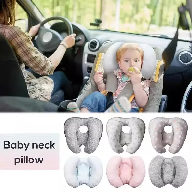 Baby Stroller Pillow Car Seat Head Fixed Neck Pillows Bend Shape Sleeping Protection Headrest Cushion Infant Anti-head Mat