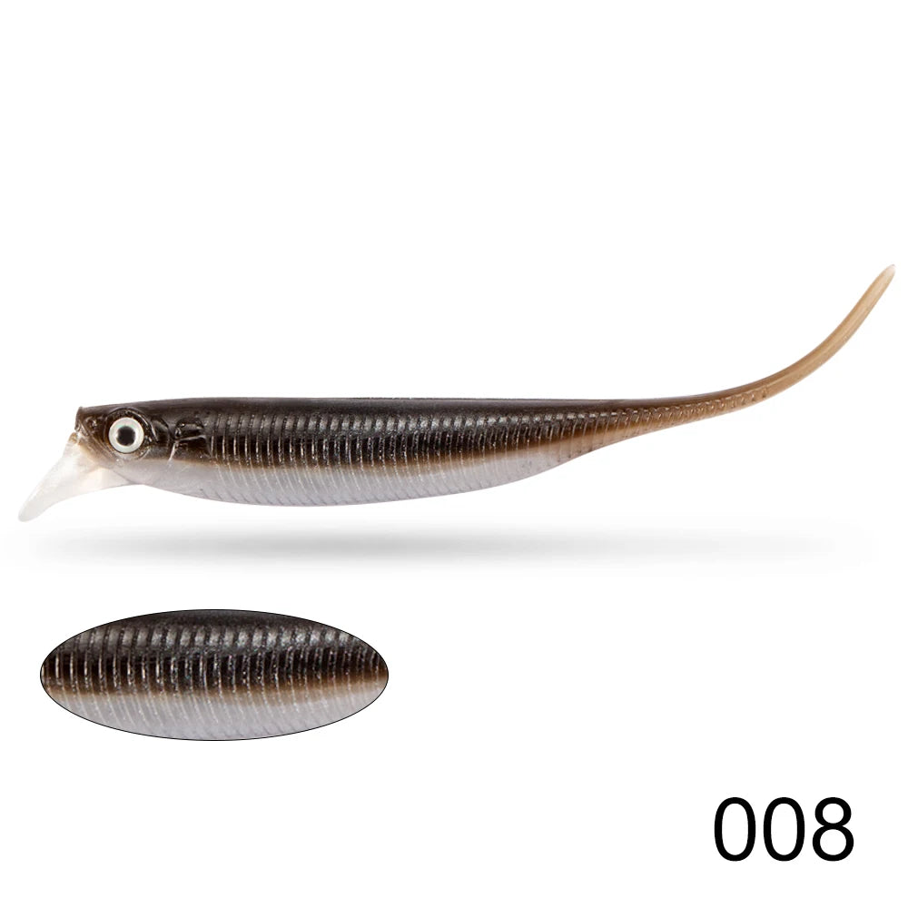 D1 Carp Fishing Soft Lure With Lip 85mm 2.5g Drift Freshwater Bait Leurre Souple Rolling Action Black Bass Perch Tackle DT2009