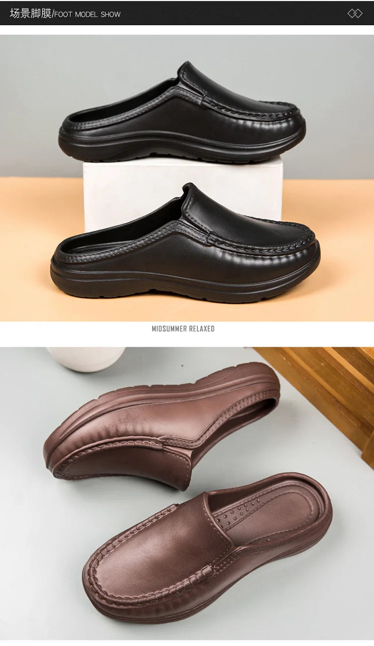 Large Slippers Men's Slip On Driving Shoes Anti slip Durable Chef Shoes Men's Casual Fashion Lightweight Footwear