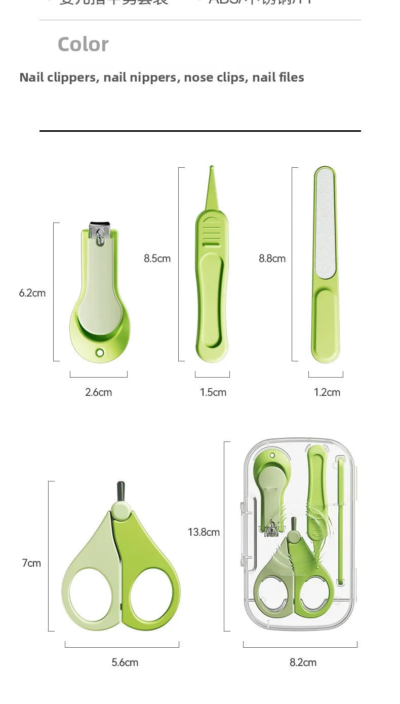 Baby Nail Clipper Set - Newborn-Safe Nail Scissors,Anti-Pinch Skin Nail Cutter Kit, Gentle Precision Grooming Tools for Infants