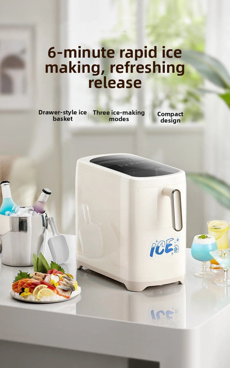 Mini Ice Maker Machine for Home Dorm Student, Portable Automatic Ice Maker with Small Power, Compact Countertop Ice Cube Maker,