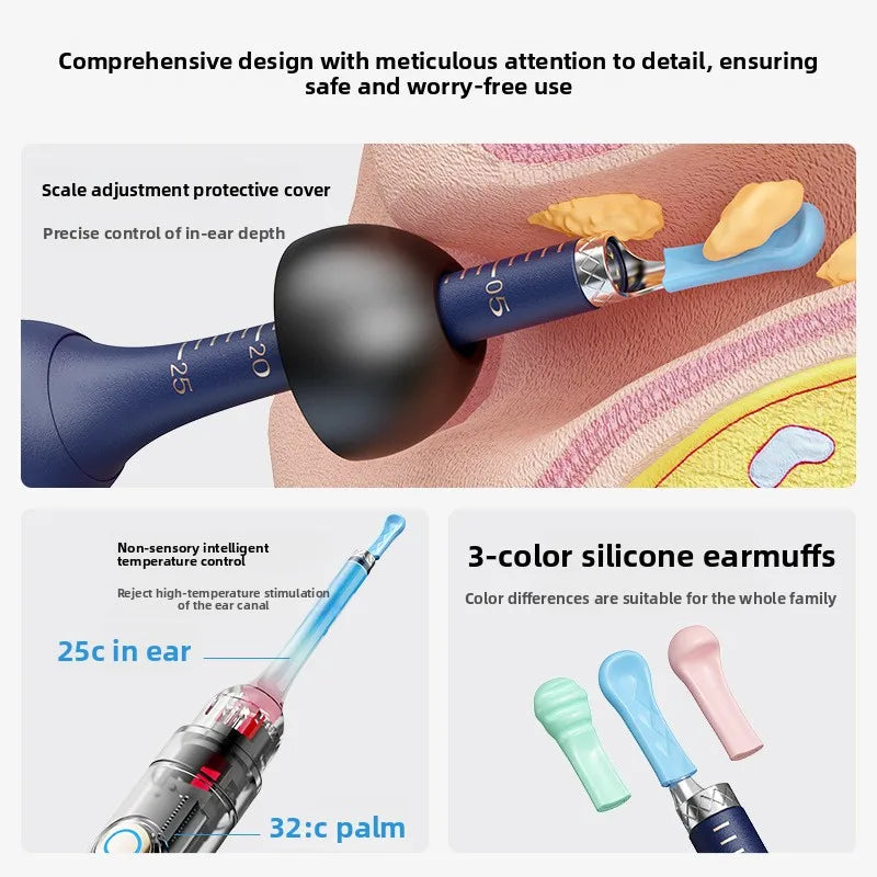 Smart Visual Ear Wax Cleaner with HD Camera Endoscope Wireless WiFi Ear Cleaning Tool for Home Use Ear Wax Remover