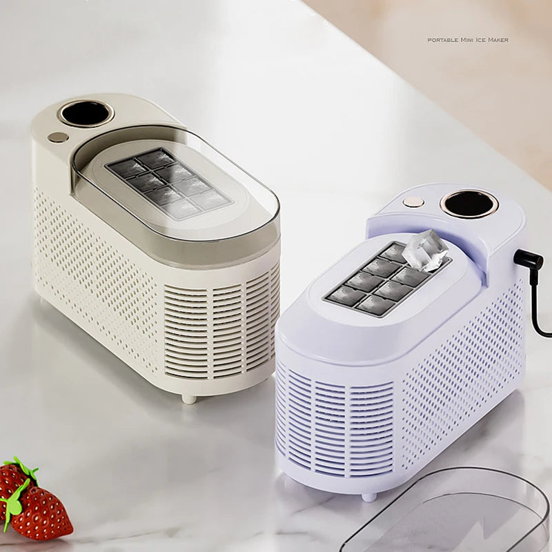 110V/220V Portable Small Ice Maker Mini Home Dormitory Office Camping 12V Car Cube Ice Automatic Ice Making Box Ice Machine