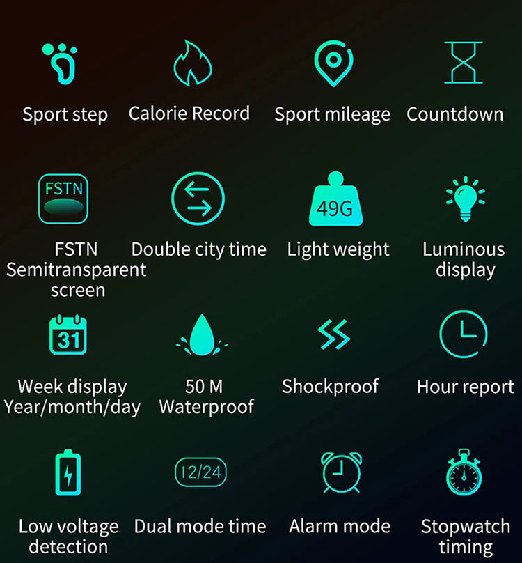 SANDA Brand Men Watches Sports Pedometer Calories 50M Waterproof LED Digital Watch Military Wristwatch Relogio Masculino 2145