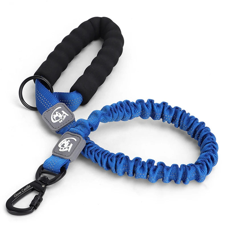 50cm Short Dog Leash Big Dog Training Leash Elastic Tactical Dog Lead Strong Short Traction Rope Durable Large Dog Leash Green