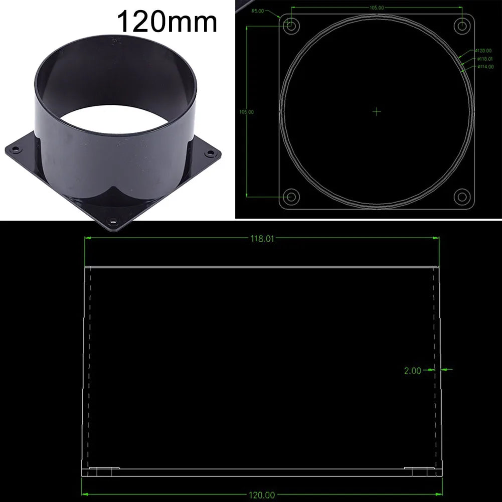 ABS Wall Flange Connector 75mm/100mm/120mm For Ventilation Pipe Air Ducting Connection Indoor Ventilation Equipment Accessory