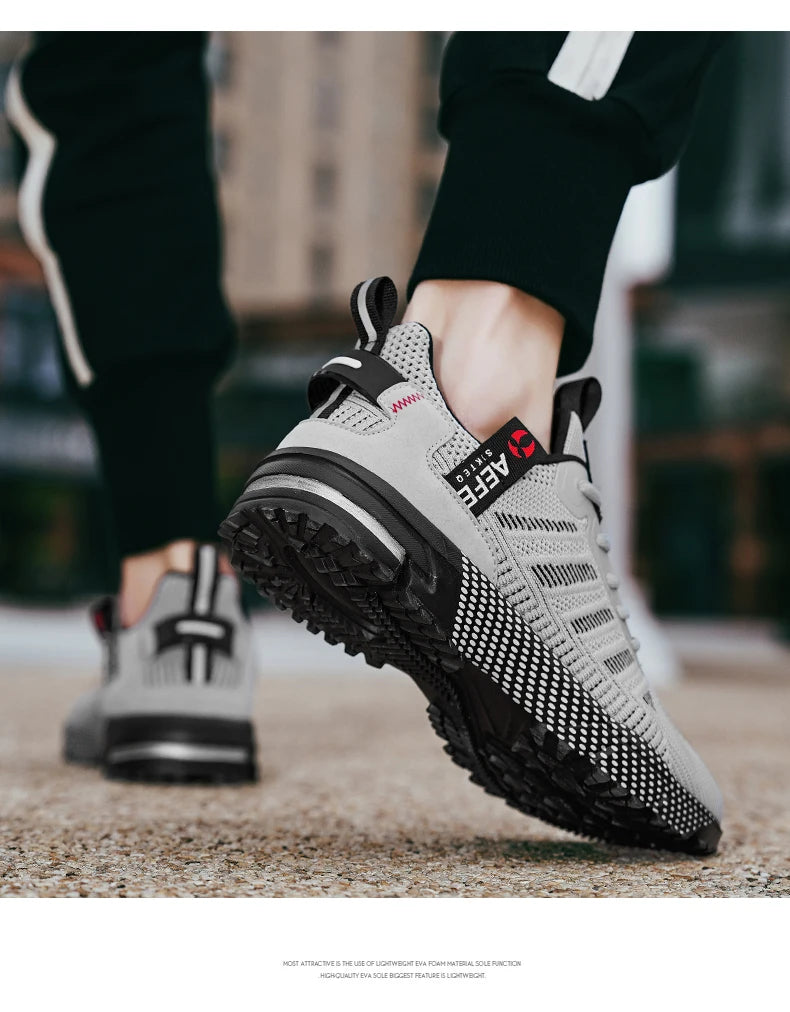 YRZL Men Casual Sport Shoes Breathable Lightweight Sneakers Outdoor Mesh Running Shoes Athletic Jogging Tenis Walking Shoes Man