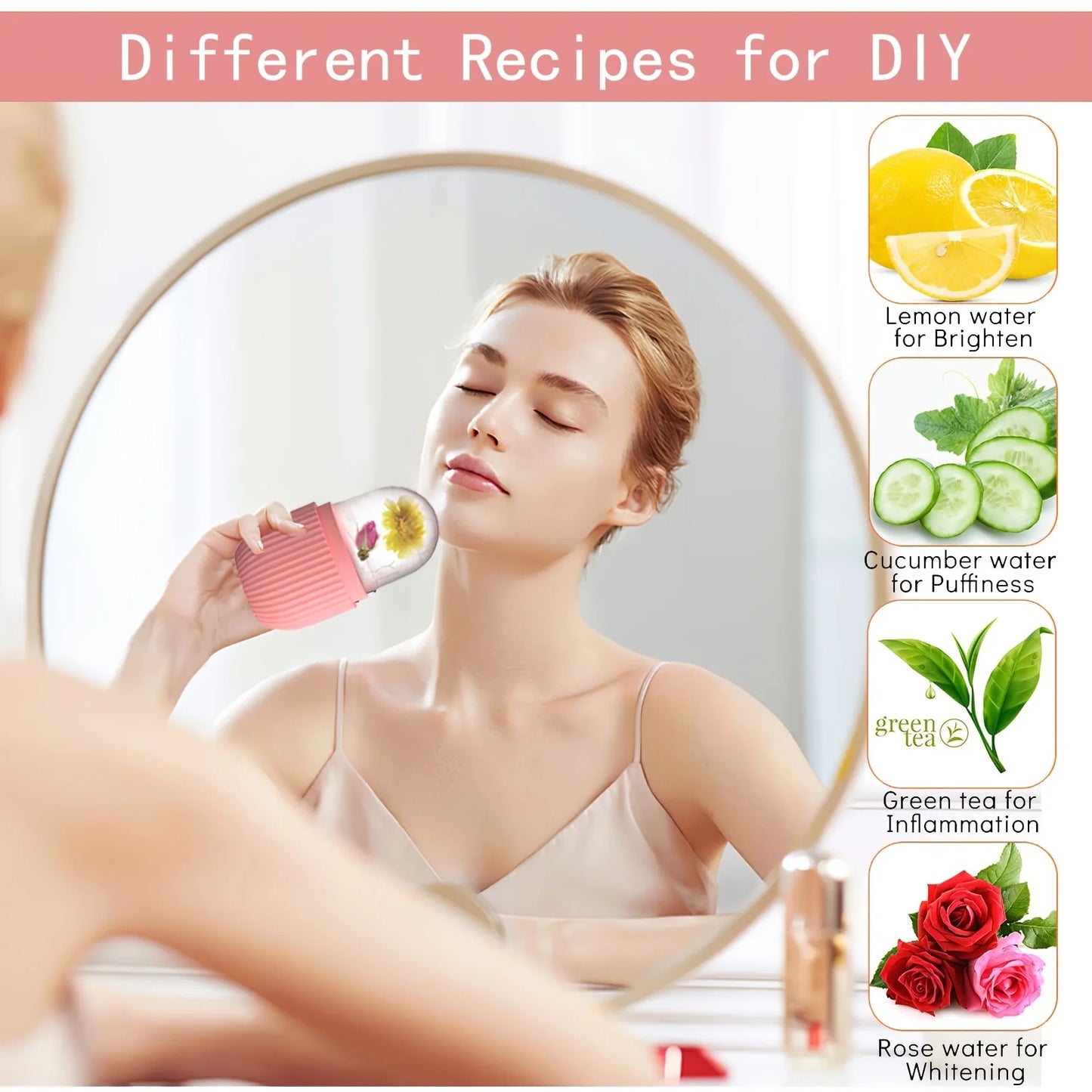 Ice Face Roller Stainless Steel Face Roller Gua Sha Tool,Facial Ice Roller Mold for Face Eye Skincare Tools Lifting Contouring