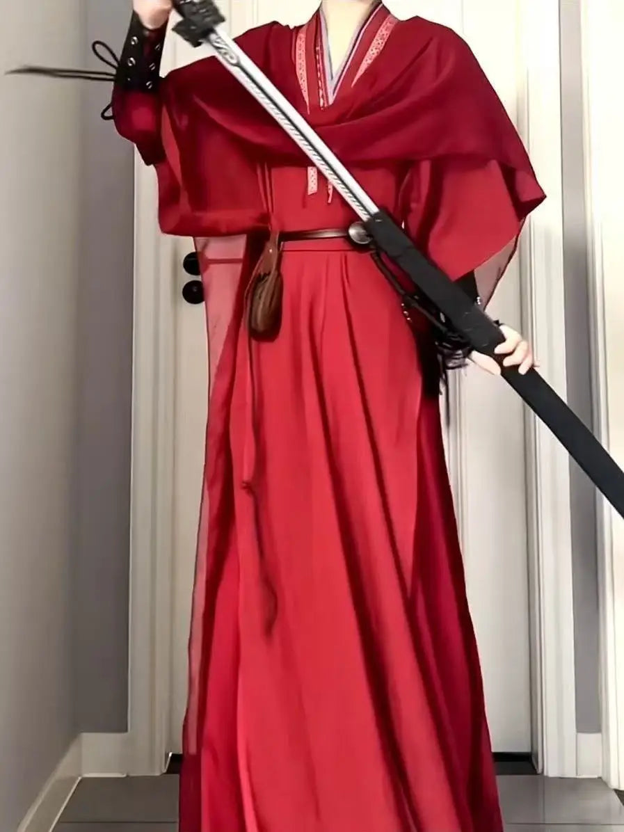 Classic Red Halloween Cosplay Costume Men Women Comic Exhibition Hanfu Outfit Trandy Cool Boys Street Black Power Ghost COS Suit