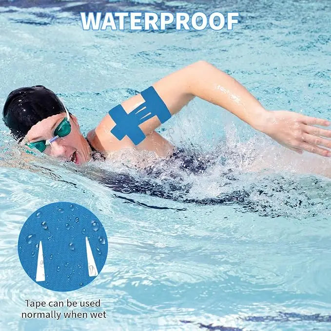 Pre Cut Shoulder Kinesiology Tape Sports Muscle Pain Relief Elastic Patch Cotton Breathable Support for Rotator Cuff Injury Gym