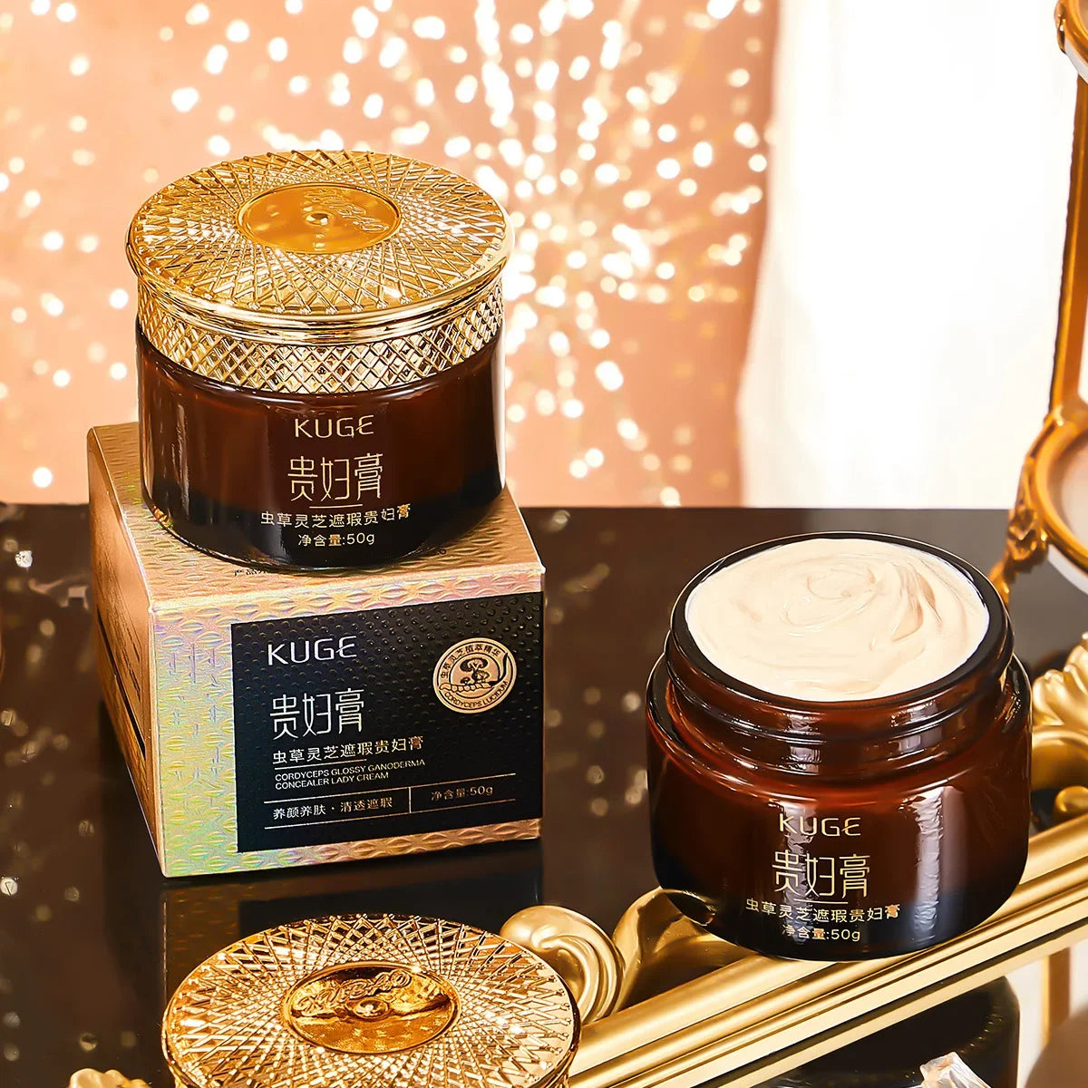 Cordyceps Ganoderma Lucidum Concealer Lady Cream Clear Moisturizing Cosmetics Skin Care Beauty Makeup Face Cream