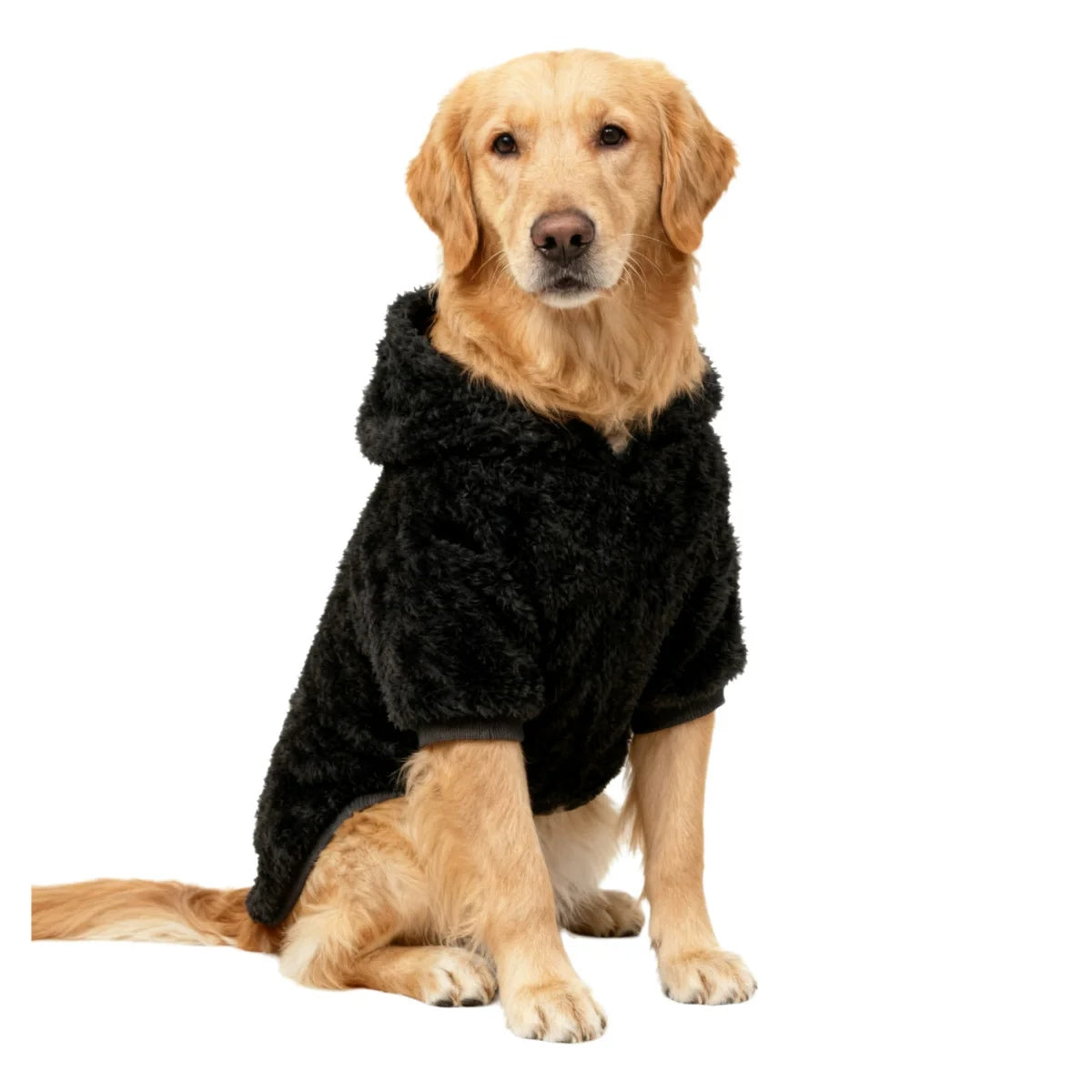 Winter Warm Pet Dog Clothes Soft Dog Plush Outdoor Coat Labrador Outdoor Golden Retriever Clothing With Hat