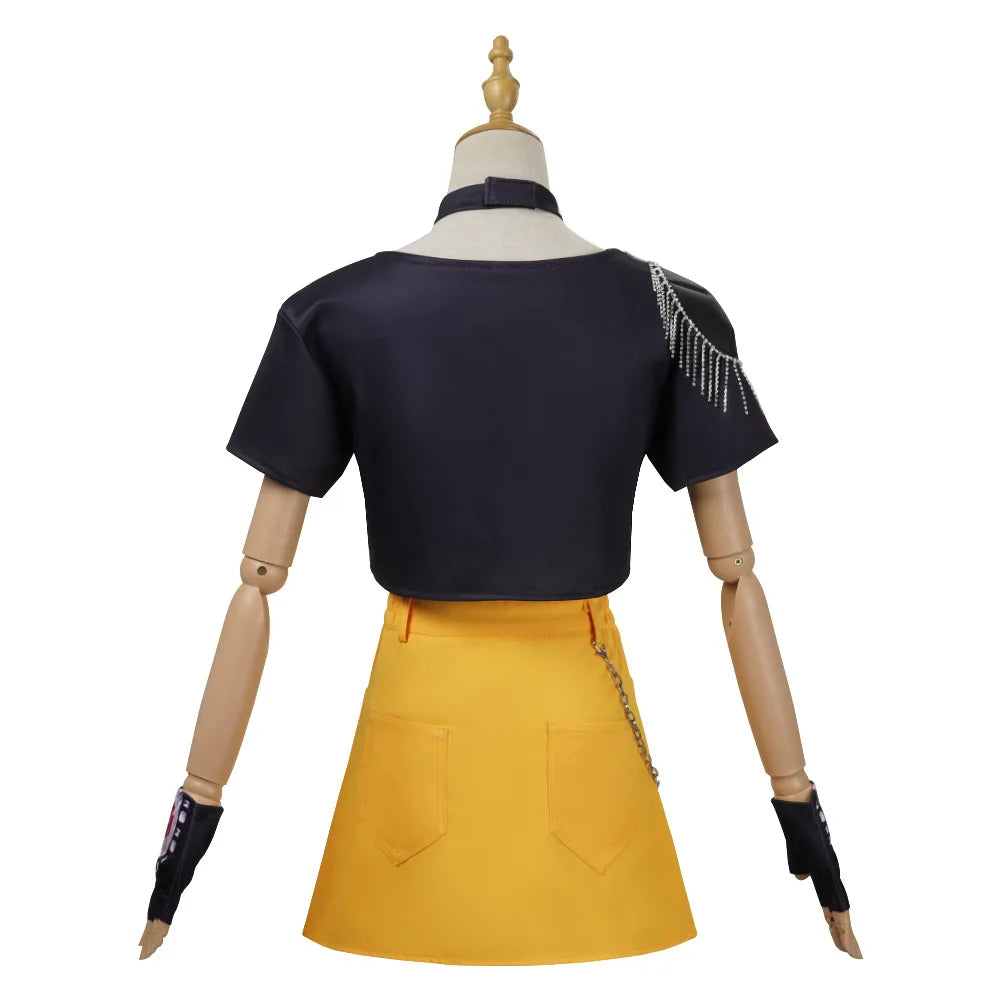 Halloween Fancy Dress Adult Kids Street Hip Hop Role Play Outfit 3 Styles Printed Crop Top Skirt Shorts Idol Stage Costume