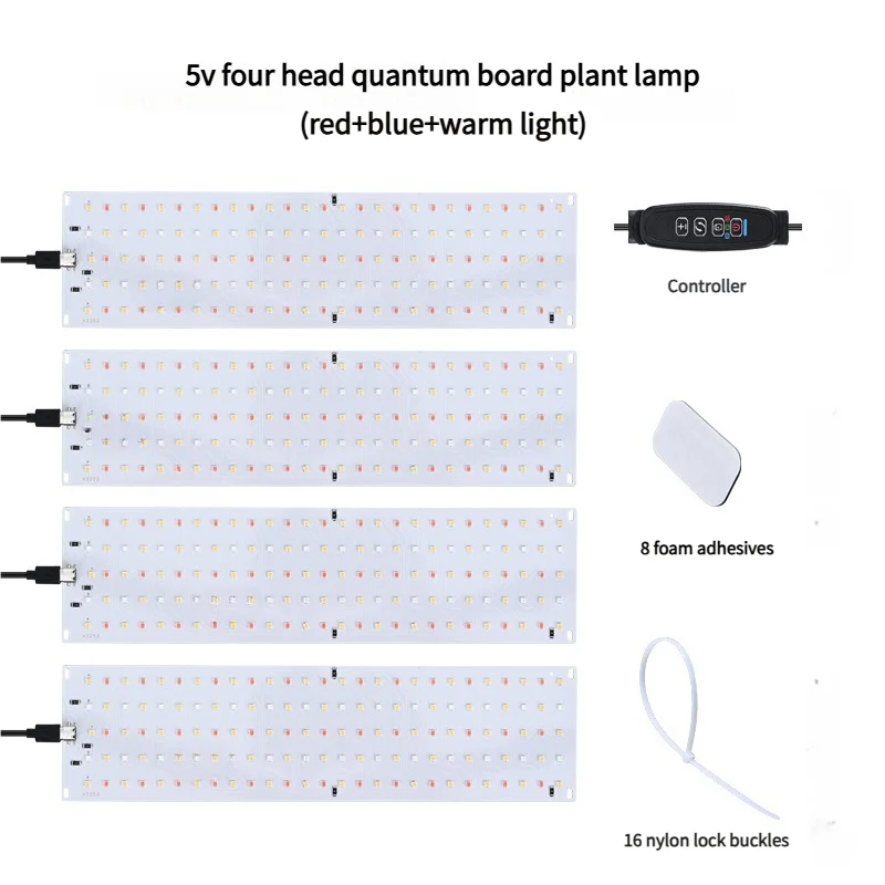 LED Plant Grow Light Quantum Board Full Spectrum USB Panel Lamp for Indoor Greenhouse Nursery Hydroponic Succulent Seedling Use