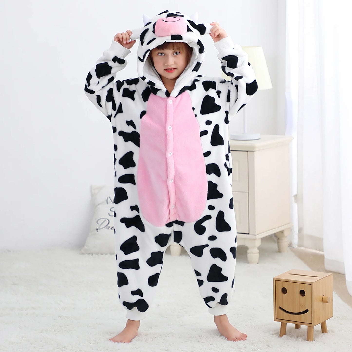Kids Animal Capybara Kigurumi Costume Cosplay Cartoon Jumpsuit for Children Halloween Christmas Girls Boys Hooded Pajamas Onesie