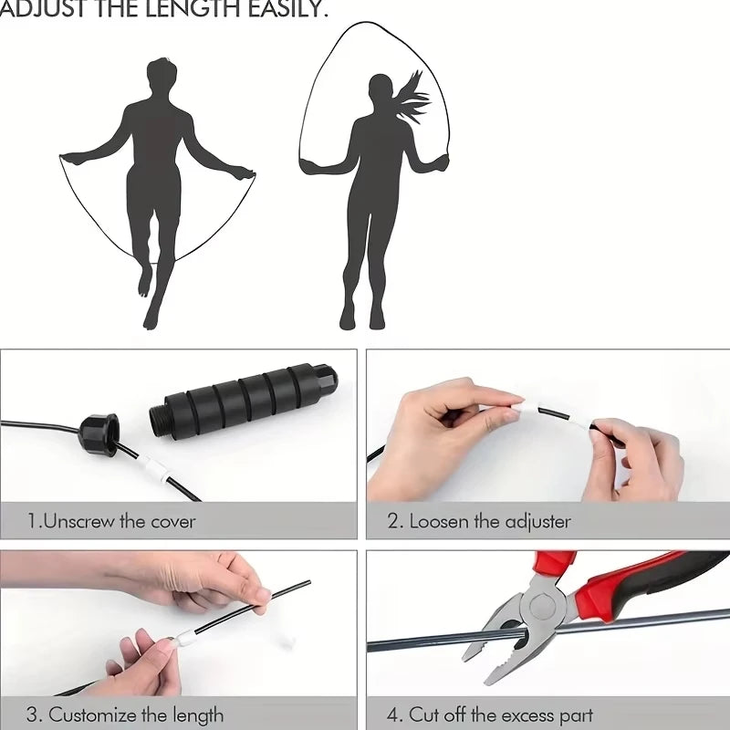 The New Jump Rope Steel Wire Skipping Exercise Adjustable Jumping Fitness Workout Training Home Sport Equipment Tangle-Free