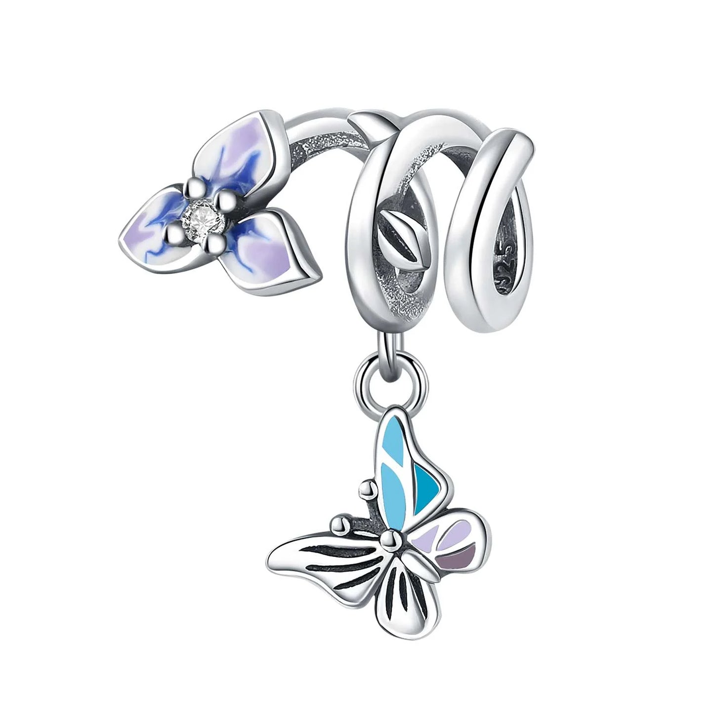 925 Sterling Silver Plated Bee Sunflower Butterfly Charm Pendant Fine Jewelry Women DIY Bracelet Necklace Birthday Party Gift