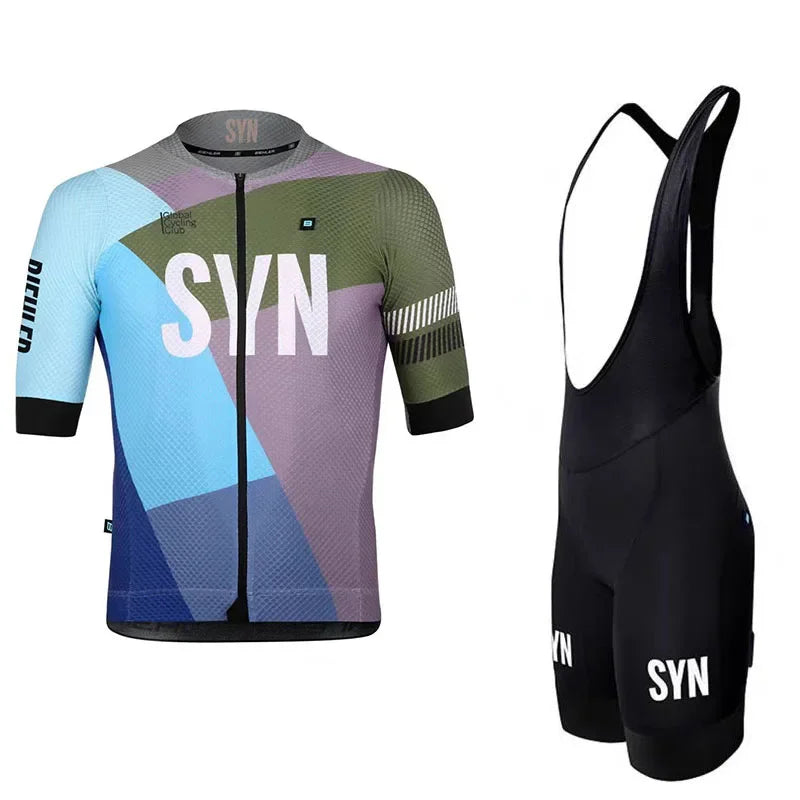 SYN Summer cycling clothes men's jerseys road cycling short sleeved sets bibs quick drying clothes breathable cycling shirt