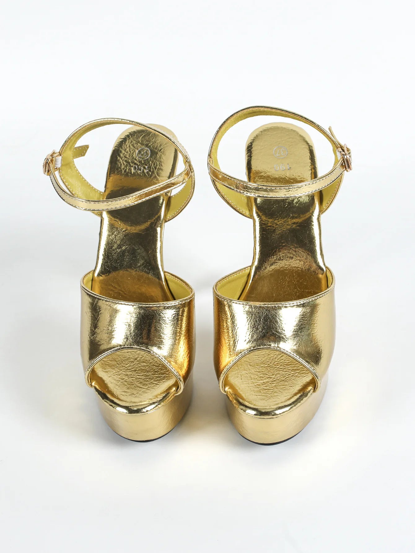 Gold Sandals T Show Summer Women Heels 15CM Stiletto Nightclub Party Large Size 43 Fashion Platform Shoes Pole Dance Stripper