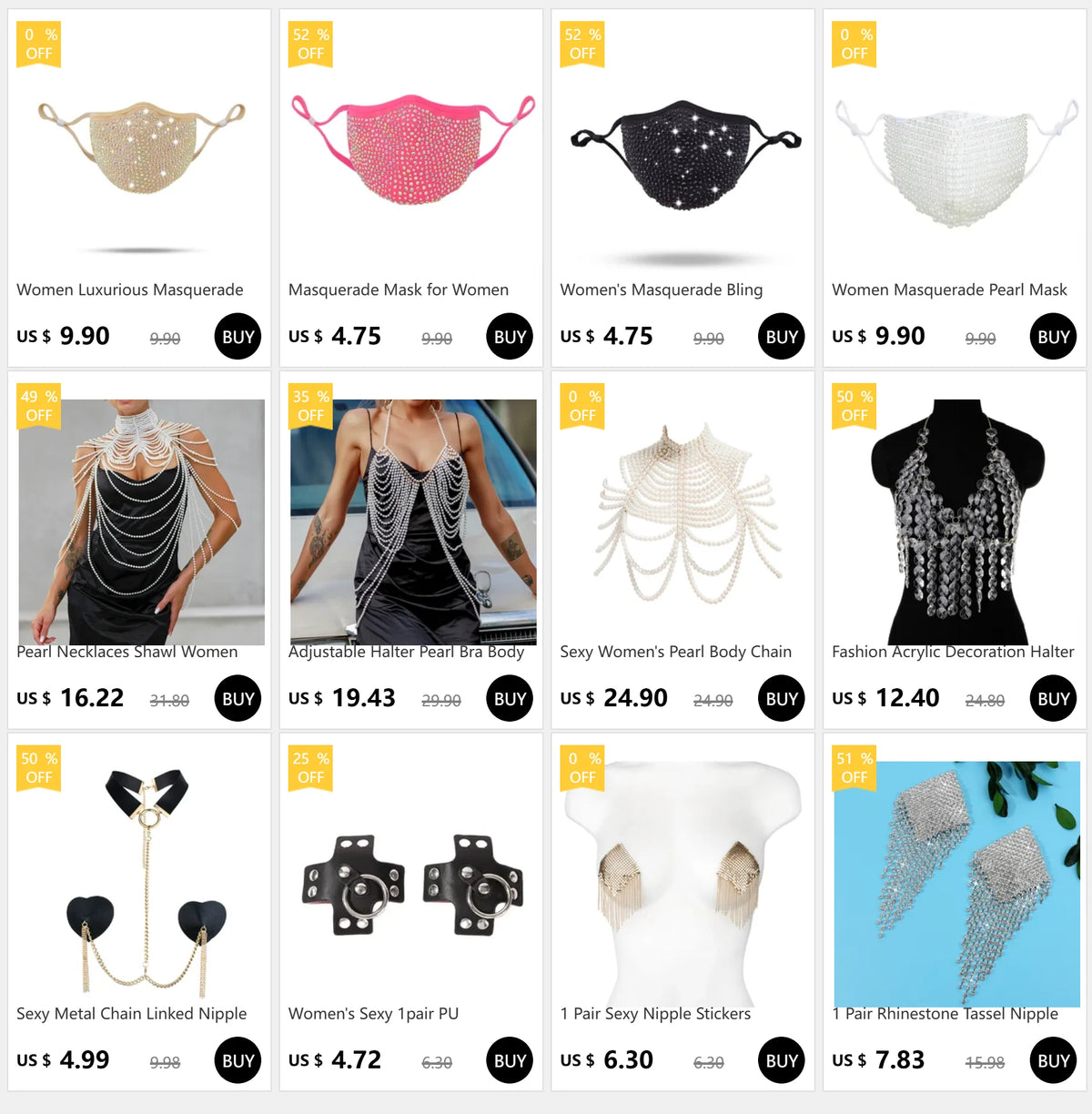 Sexy Pearl Body Chain For Women Necklaces Shawl Female Punk Style Beaded Collar Shoulder Sweater  Long Chain Bridal Body Jewelry