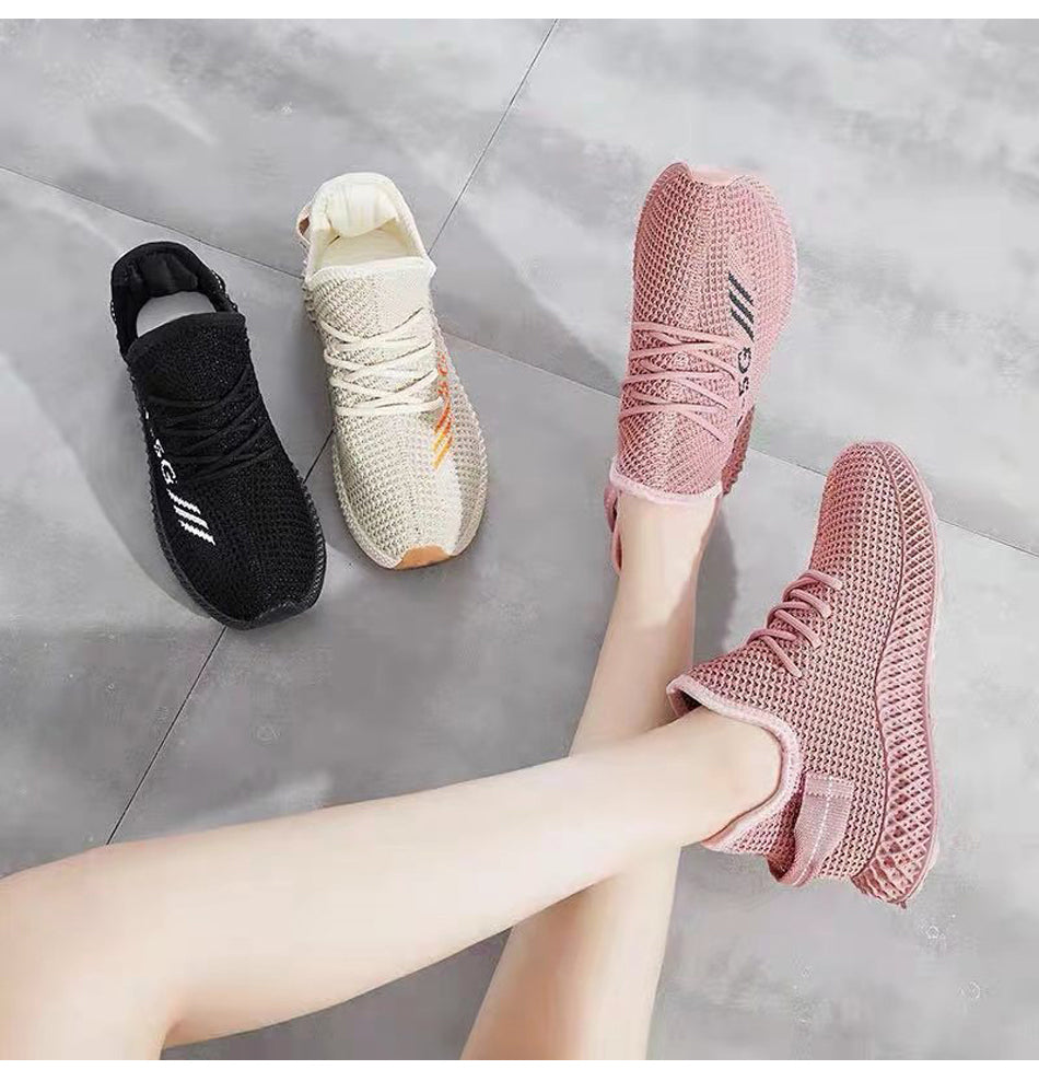 Women's Sneakers 2023 New Fashion Breathable Trainers Comfortable Sneakers Women Mesh Fabric Lace Up Female Footwear Women Shoes