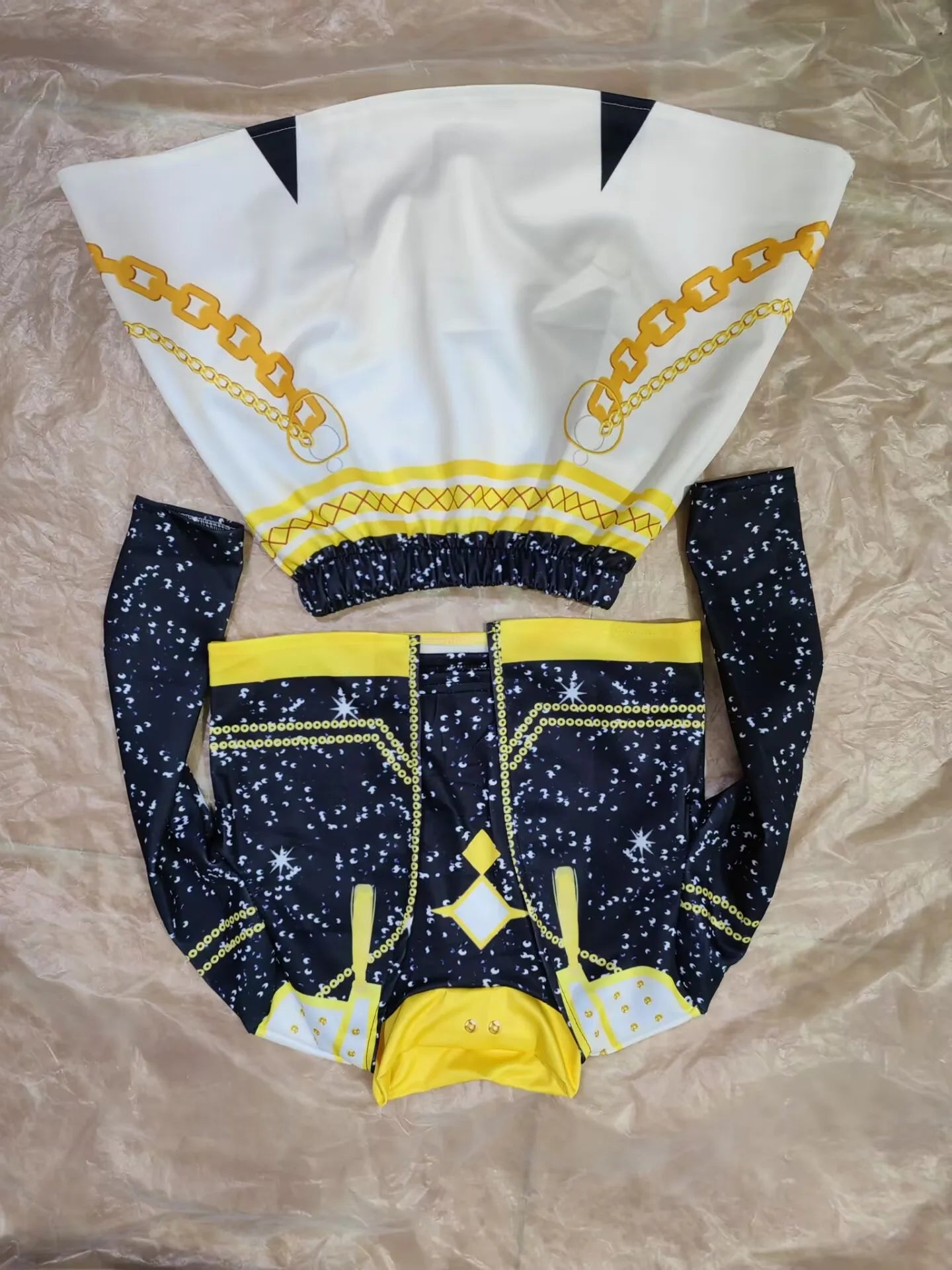 Cool Girl Cosplay Golden Costume Kids 3D Print Idol Group Singing Stage Performance Costume Child Halloween Party Clothes Suit