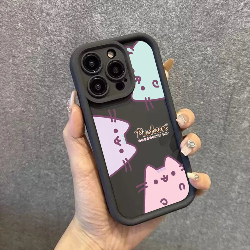 Funny Lovely Pusheen Cat Phone Case For OnePlus 12 12R 11 11R 10R 8T Nord CE Ace 2 3 4 Lite 4G 5G Soft Silicone TPU Back Cover