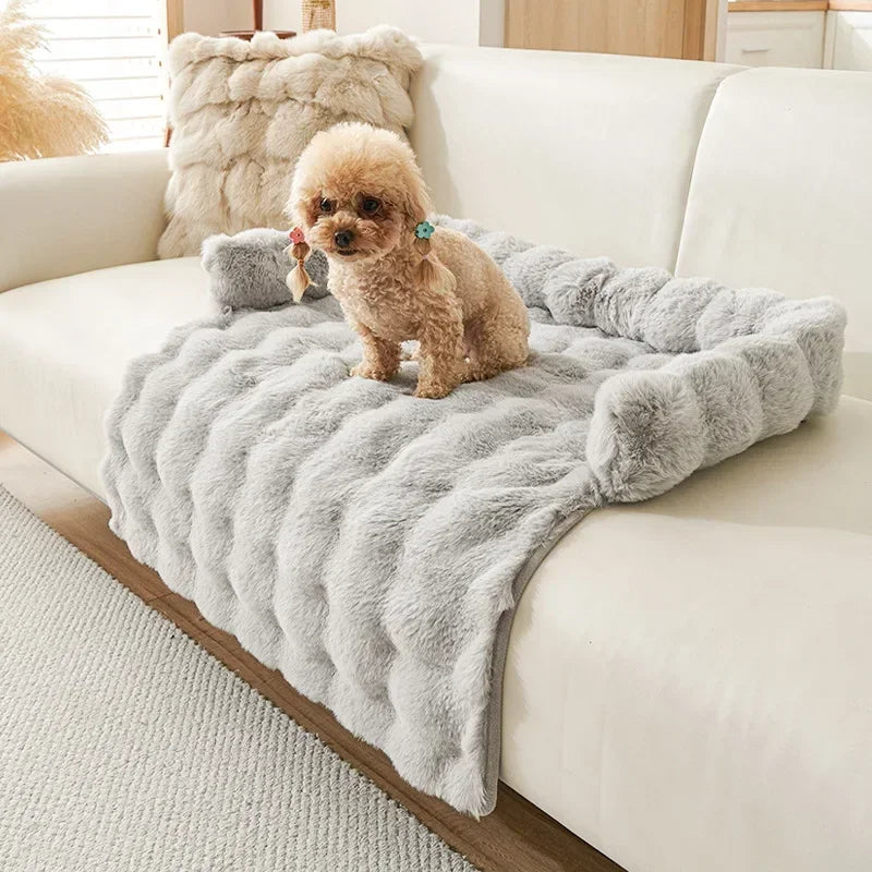 1PC Winter Warm Dog Bed Mats Super Soft  Plush Pet Blanket Pad Mat for Small Dogs Plush Neck Pillow Cat Nest Travel & Indoor