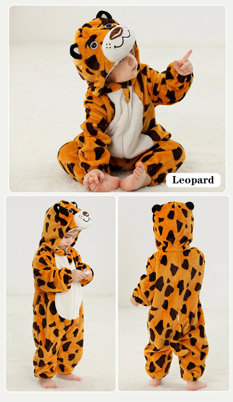 Autumn Winter Cartoon Style Winter Long Sleeve Baby Boys Girls Rompers Toddler Kids Playsuit Jumpsuits Baby Clothes Child Onesie
