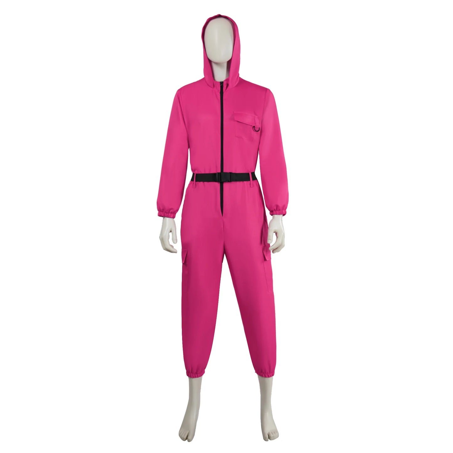 Halloween Cosplay Outfit TV Game Adult Kids Pink Red Jumpsuit Costume Set with Gloves Suspenders Role Play Party Wear for Boys