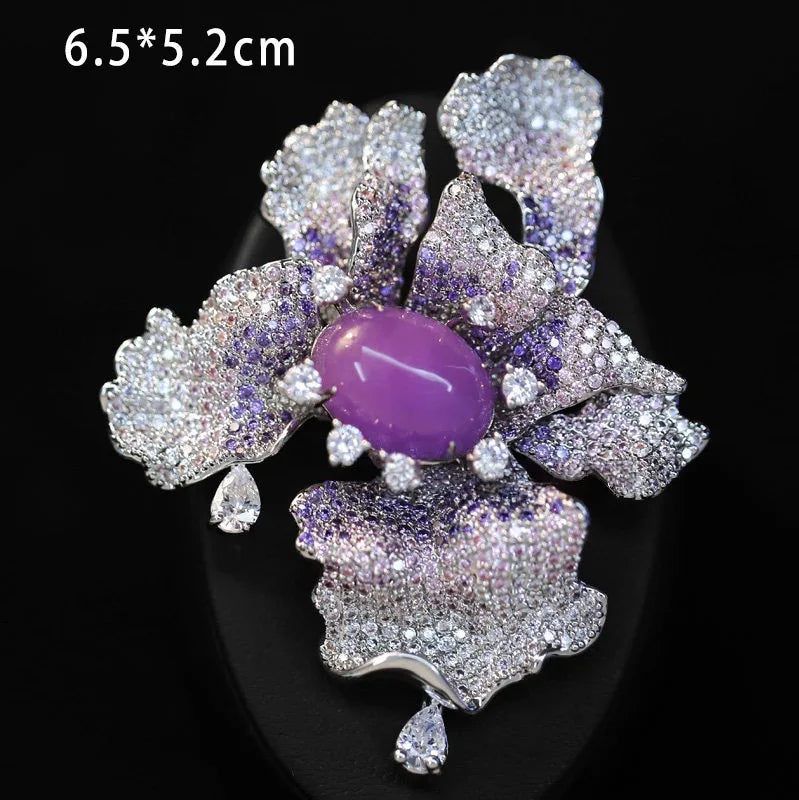 2026 Woman Brooches Luxury Designer Rose Butterfly Dragonfly Vase Bow Broche Pin Micro-inlaid Zircon Elegant Coat Accessories