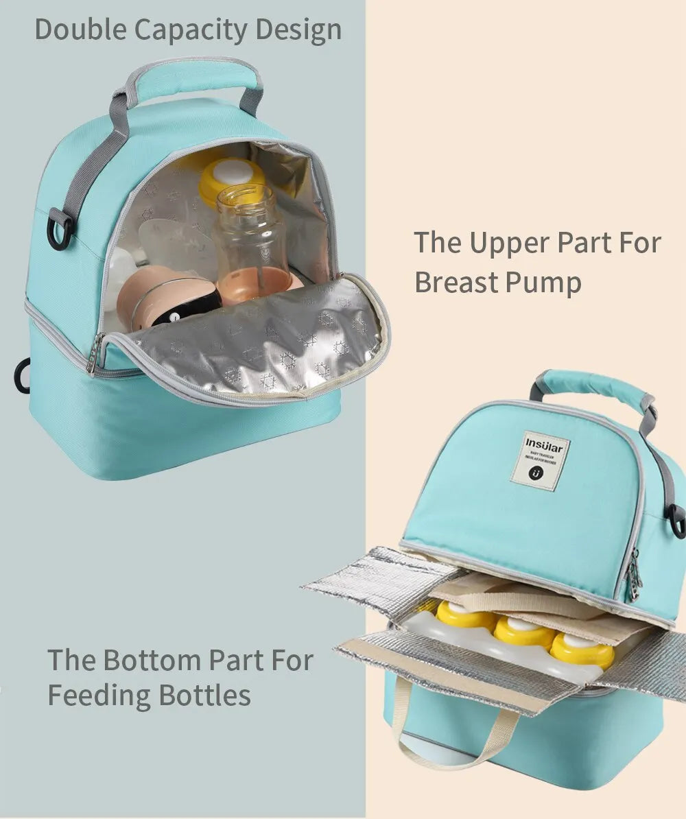 Mummy Diaper Backpack Baby Milk Food Storage Thermal Bags Warmer with Feeding Bottle Thermal Keeps Drinks Cool Travel Backpack