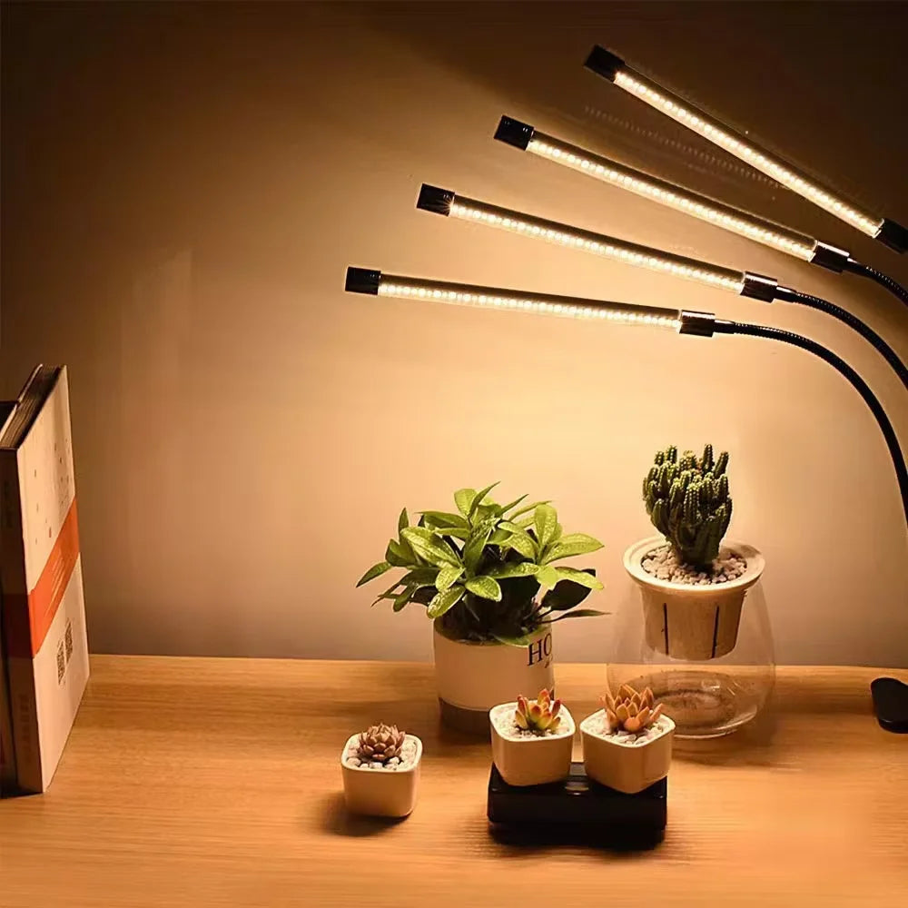 LED plant growth light, plant light clip, timed full spectrum sunlight, succulent flower herb seedling supplement light
