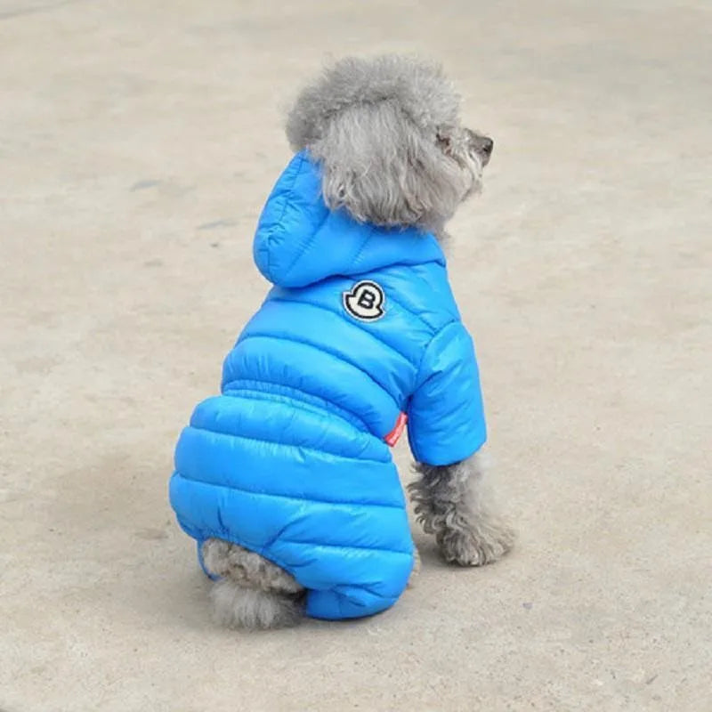 Winter Dog Jumpsuits Warm Soft Dog Clothes Padded Cotton Puppy Down Jacket Fashion Solid Cat Jumpsuit Coat Chihuahua Pet Clothes