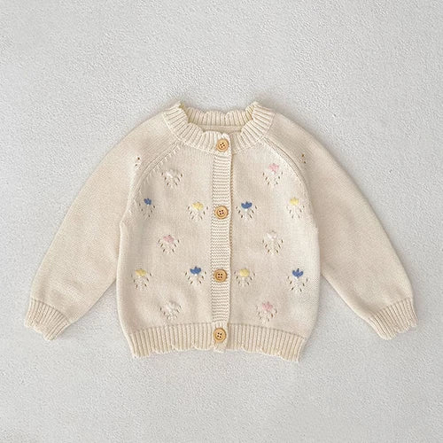 2025 New Autumn 0-3Yrs Newborn Baby Girls Sweater Coat Infant Baby Girls Knitting Cardigan Sweater Long Sleeve Cardigan Coat