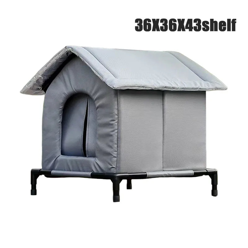 Stray Cat House Outdoor Waterproof Winter Warm Shelter Foldable Washable Enclosed Kennel for Feral Cats Small Dogs
