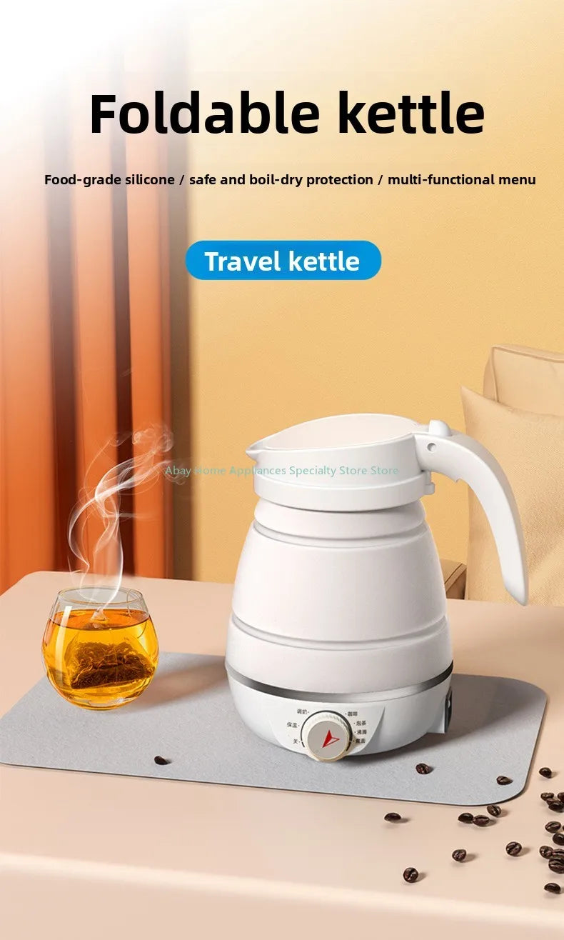 Baby Food Grade Silicone Portable Electric Kettle Folding Kettle Automatic Power-Off Electric Automatic Kettle  for Home Trip