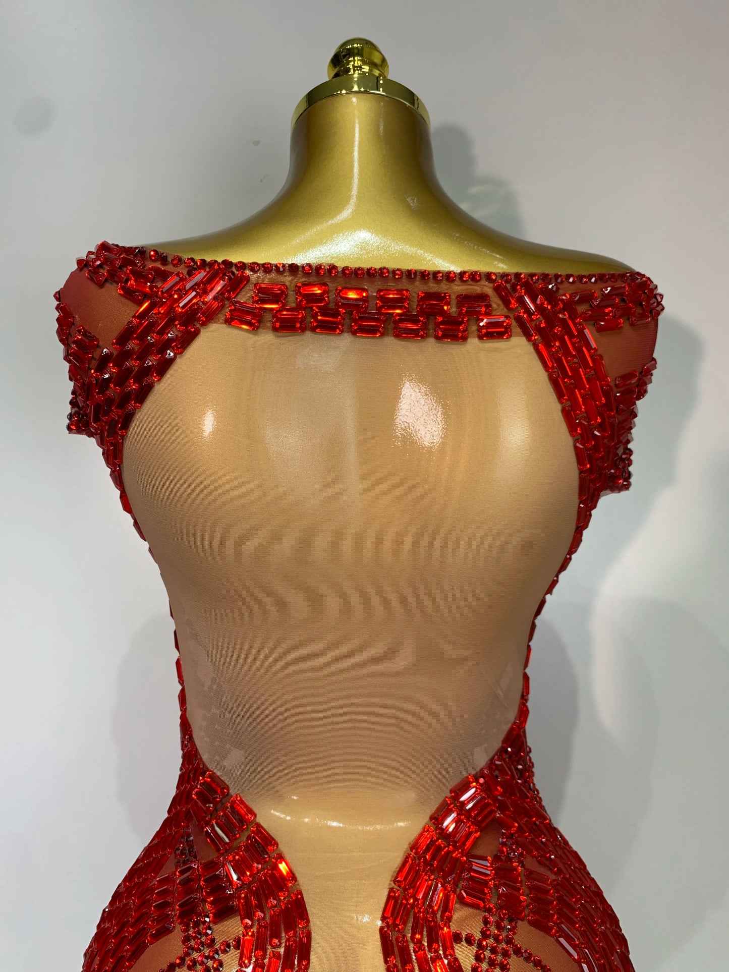 Luxury Rhinestones Sexy Mesh See Through Mini Dress Women Celebrate  Birthday Evening Party Dress Stage Performance  Costume