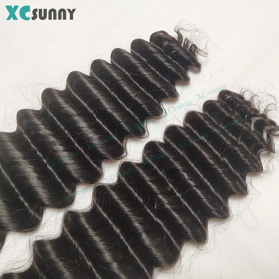 Bulk Human Hair Deep Wave For Braiding Deep Curly No Weft Double Drawn Bulk Human Hair For Boho Braids Color 30 99j Available