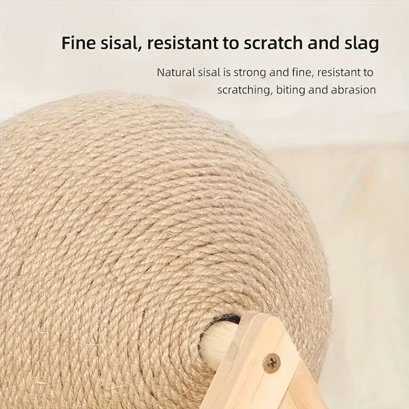 1 Set Cat Scratching Ball Toy: Kitten Sisal Rope Claw Grinding Scratcher - Vertical Design