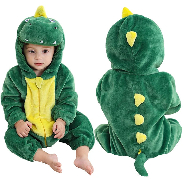 MICHLEY Carnival Dinosaur Baby Winter Costume Rompers Clothes Cute Cartoon Jumpsuit Bodysuit Overall Unicorn For Girls Boys Kid