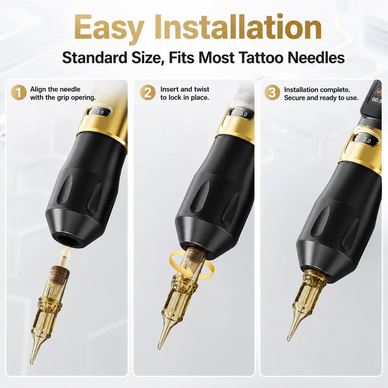 Elf PRO Wireless Tattoo Pen Machin 1700mAh Battery 2.4-4.2mm Adjustable Stroke Display Charge Tattoo Gun Permanent Makeup