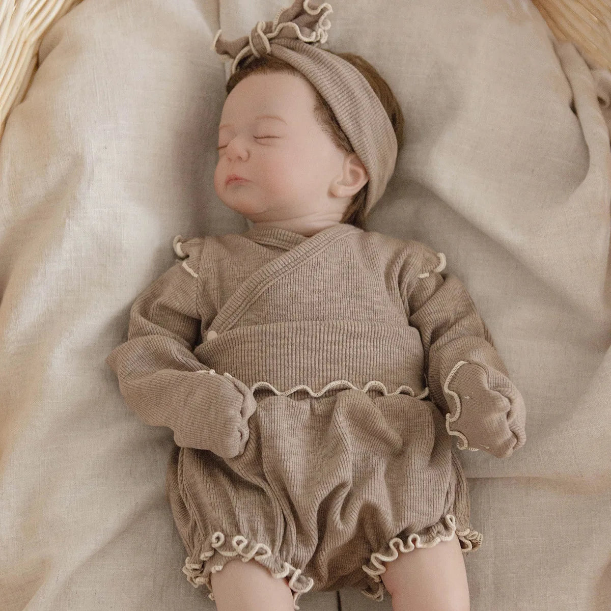 6738 Baby Clothing Set 2025 Autumn New Baby Girl's Home Suit Flying Sleeve Top+High Waist Belly Shorts Pajamas Set