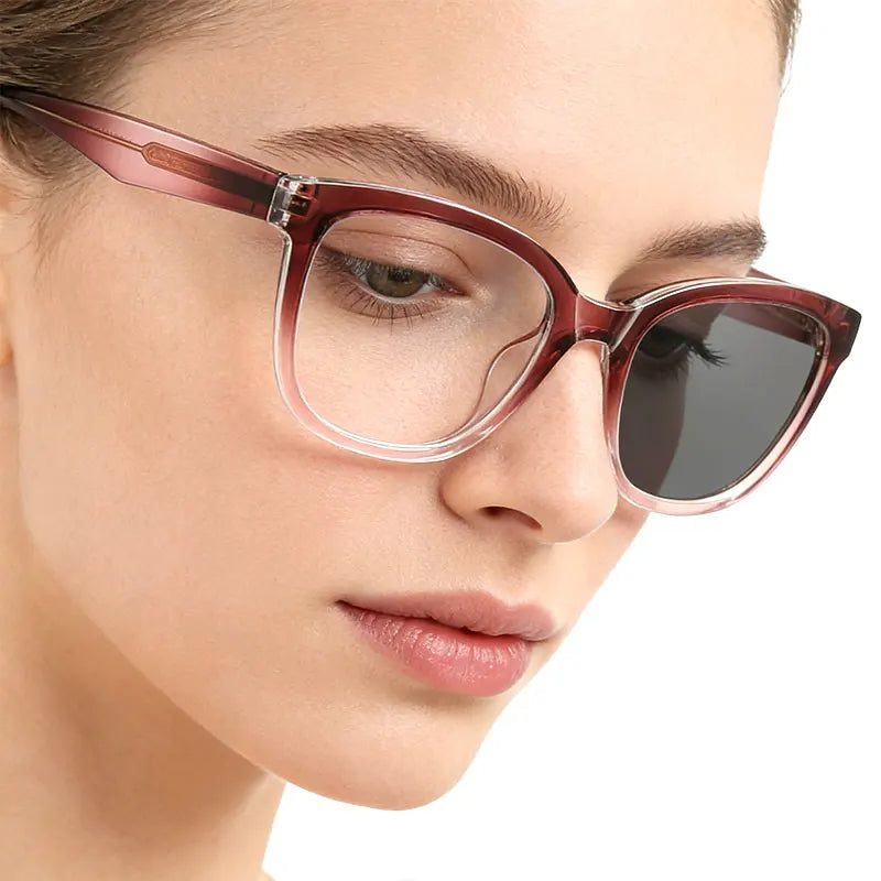 Cat Eye Women Reading Glasses Photochromic Lenses Anti-UV Sunglasses Blue Light Blocking Color Changing Glasses With Diopters