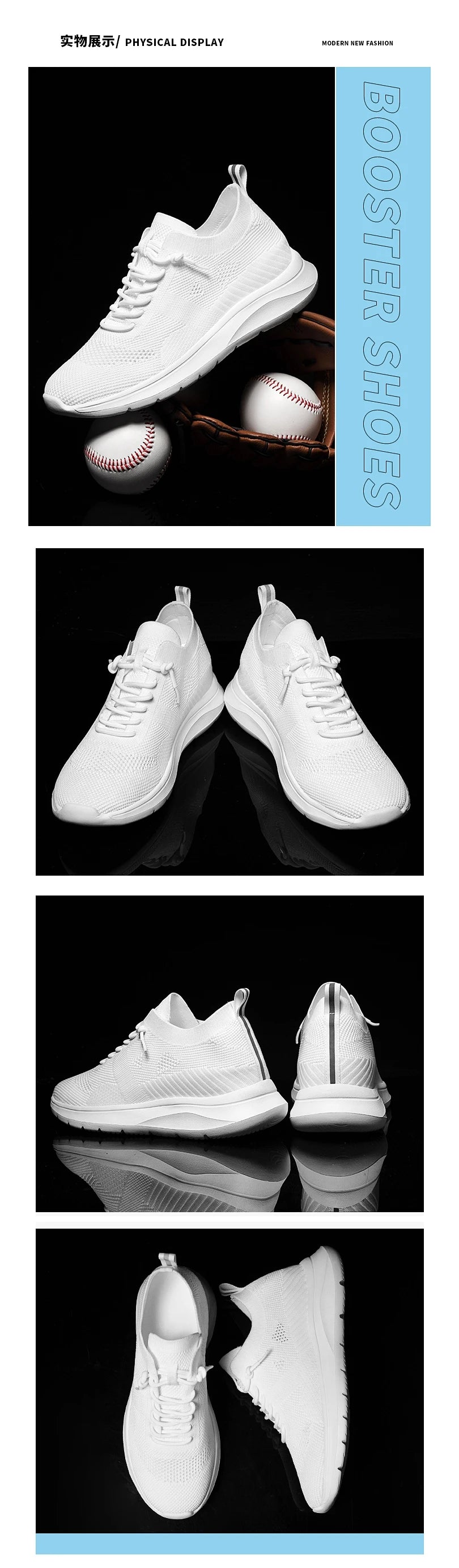 Unisex 6CM Height Increase Breathable Mesh Casual Shoes Lightweight Comfortable Elevator Sneakers for Men & Women Walking Shoes