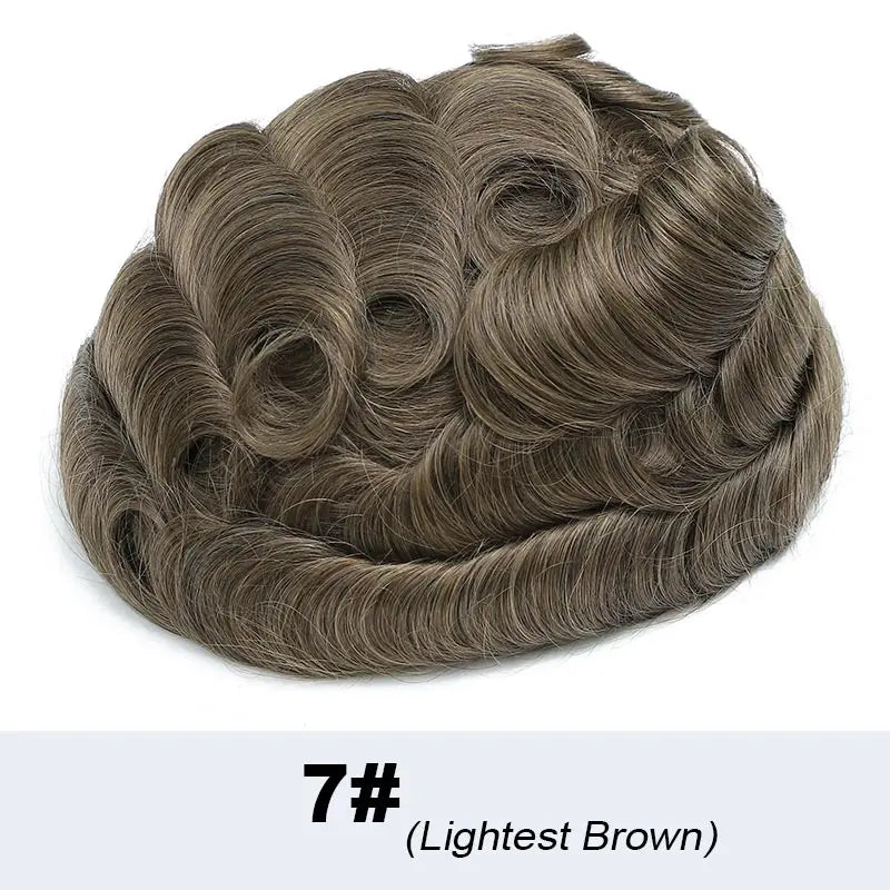 100% Density Full Lace Male Hair Prosthesis Swiss Thin Lace Men's Wig Natural Hairline Human Hair Man Hair System Wigs For Men