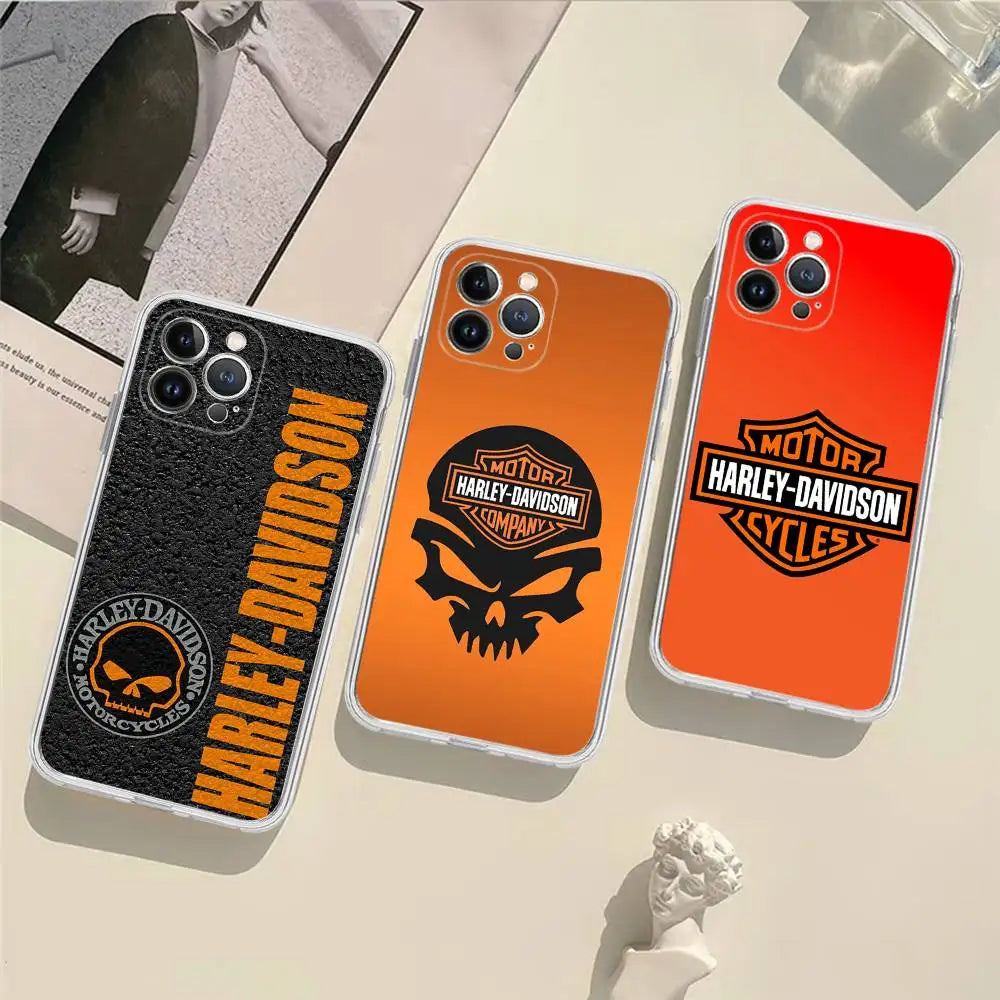 Cool H-Harley Car d-Davidson Phone Case for iPhone 17 16 15 14 13 12 11 Pro Max Plus Soft Cover Personalized DIY